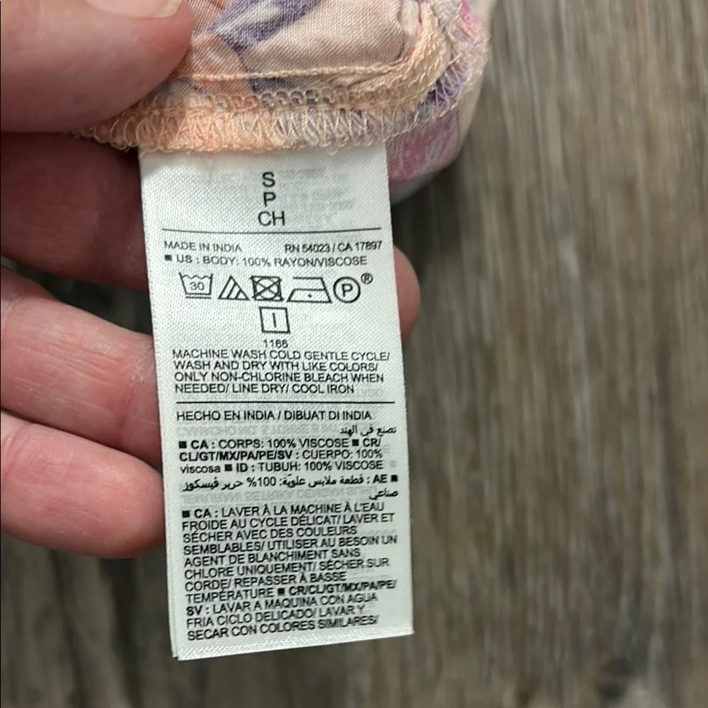 Old Navy Floral Print Dress with Purple and Orange Accents - Picture 6 of 6